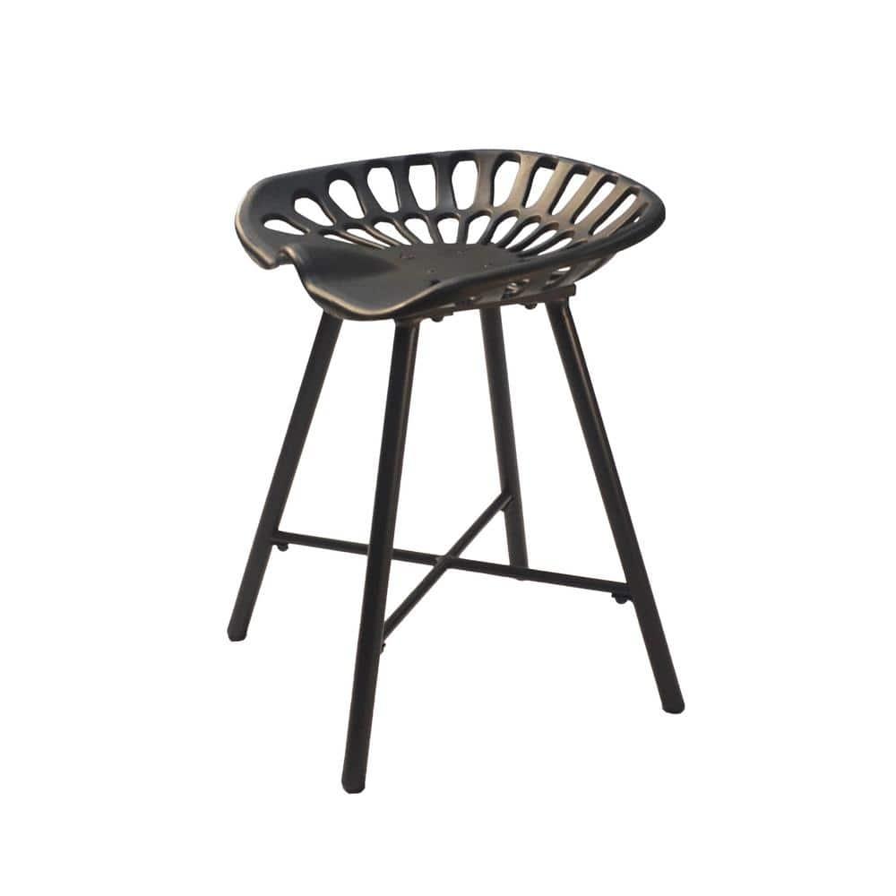 Carolina Living Kadin Tractor Seat Fireside Bench Black: Cast Iron, Farmhouse Style, Powder-Coated Finish