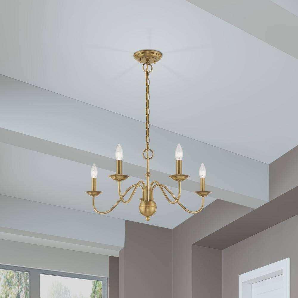 Livex Lighting Windsor 5 - Light Chandelier in  Antique Brass