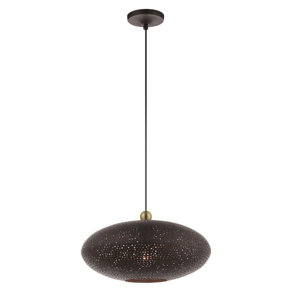 Dublin 16" Wide Bronze Metal Oval Pendant Light