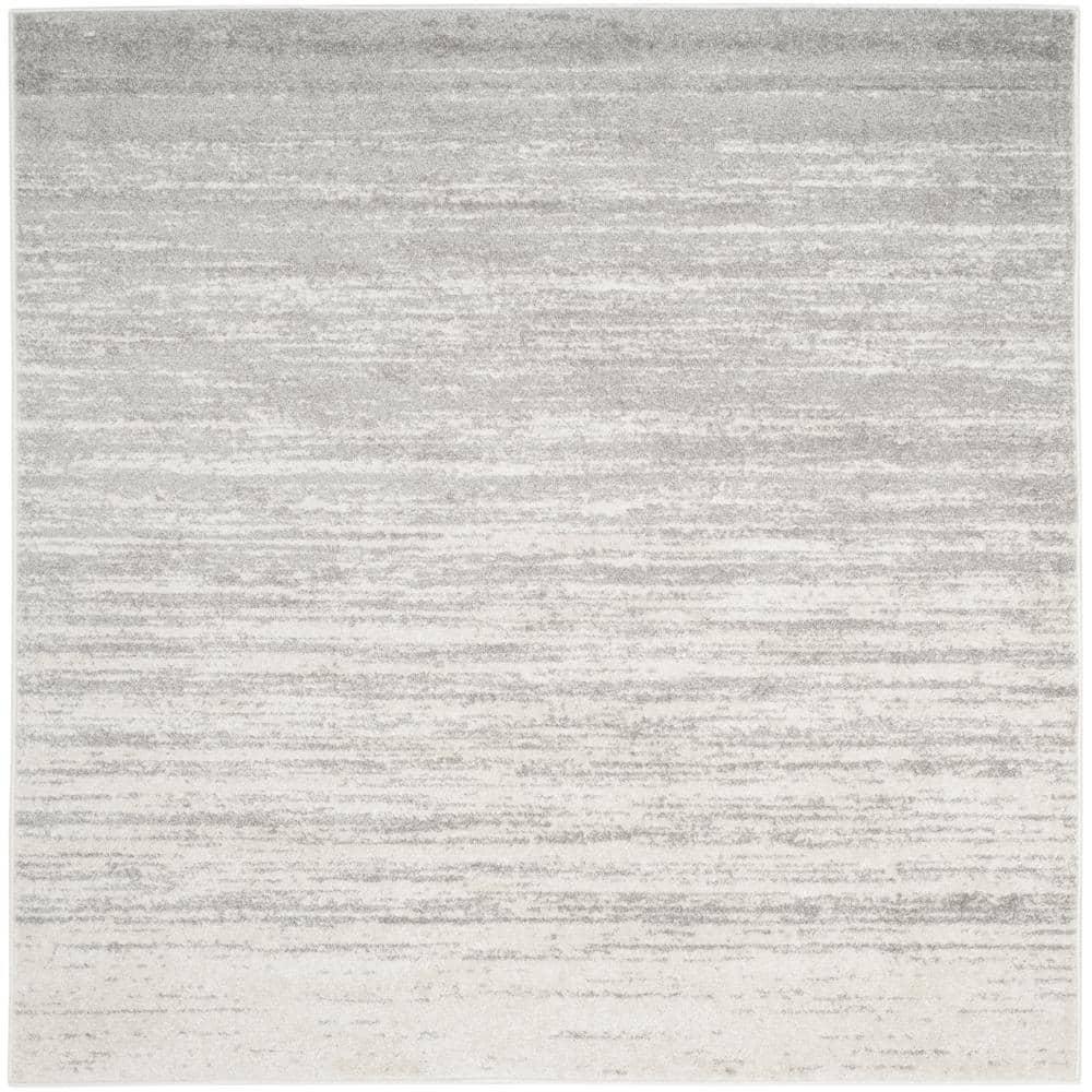 Adirondack ADR113 Machine Made Indoor Area Rug - Ivory/Silver - 5'x5' - Safavieh