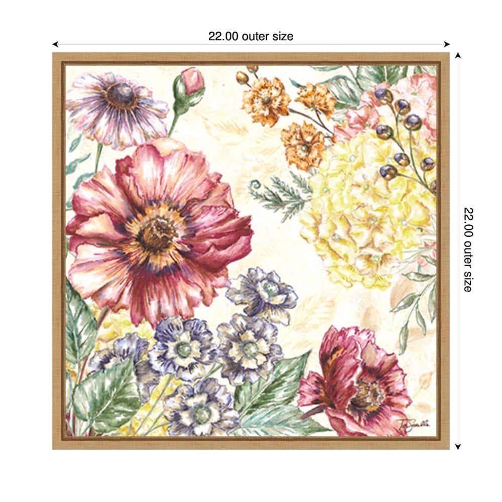 Amanti Art 22"x22" Wildflower Medley I by Tre Sorelle Studios Framed Canvas Wall Art Print