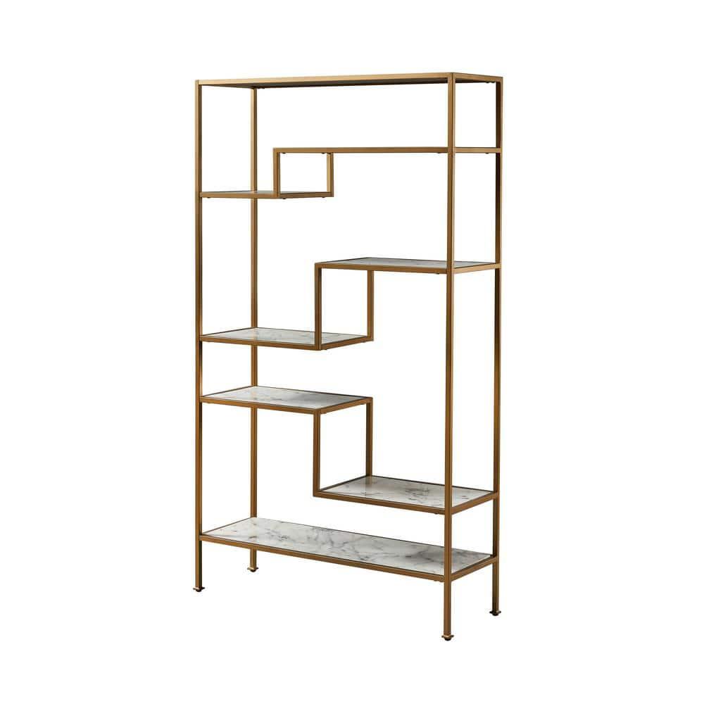 Mercer41 Carbone Marble-Look 5-Tier Display Bookcase Shelf