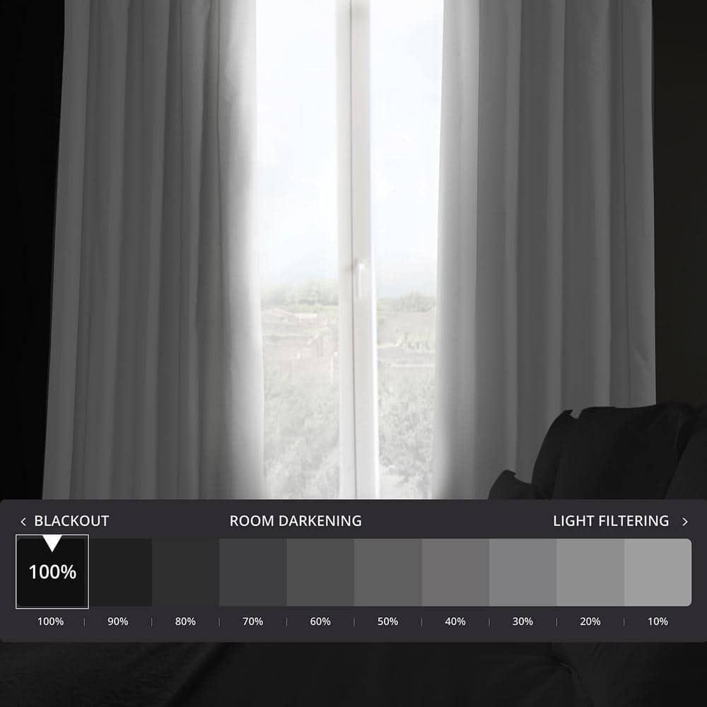 Whisper White Solid Cotton Blackout Curtain (1 Panel), Whisper White, 50W X 84L