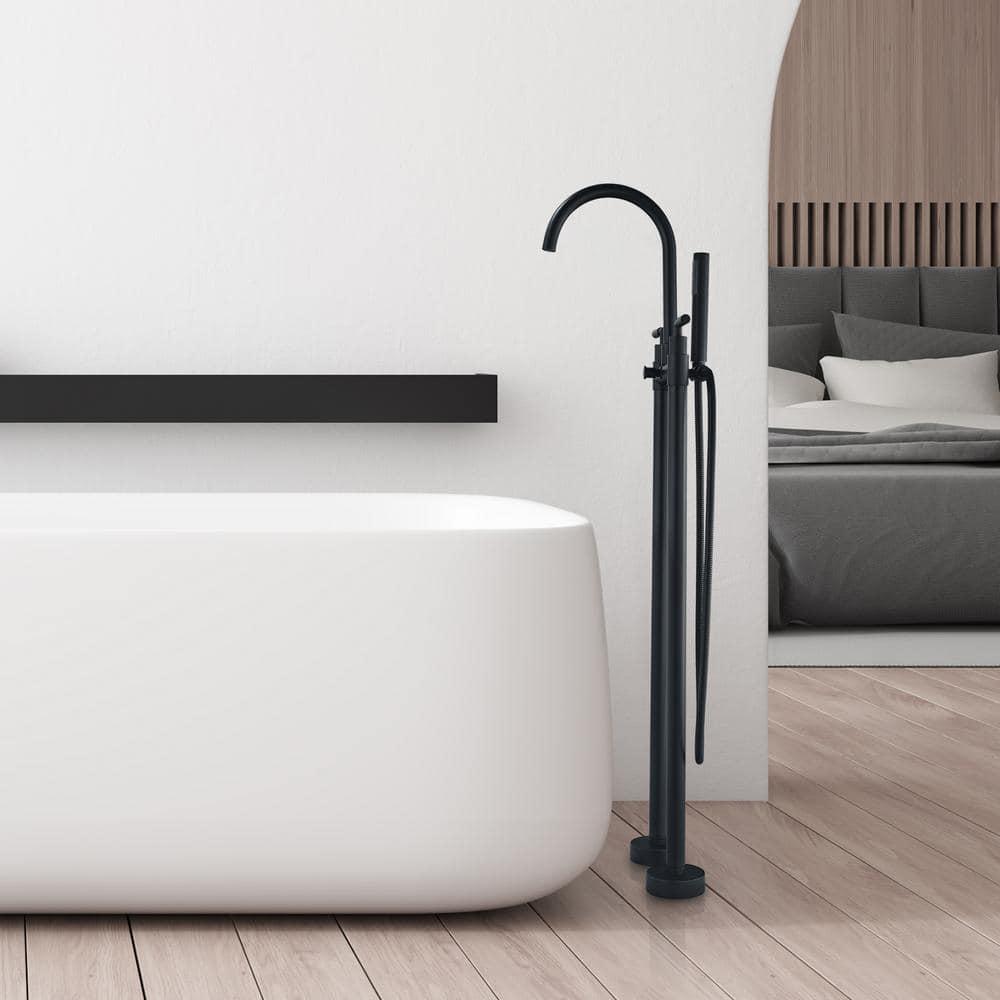 Gnosall 2 Handle Floor Roman Tub Faucet with Diverter