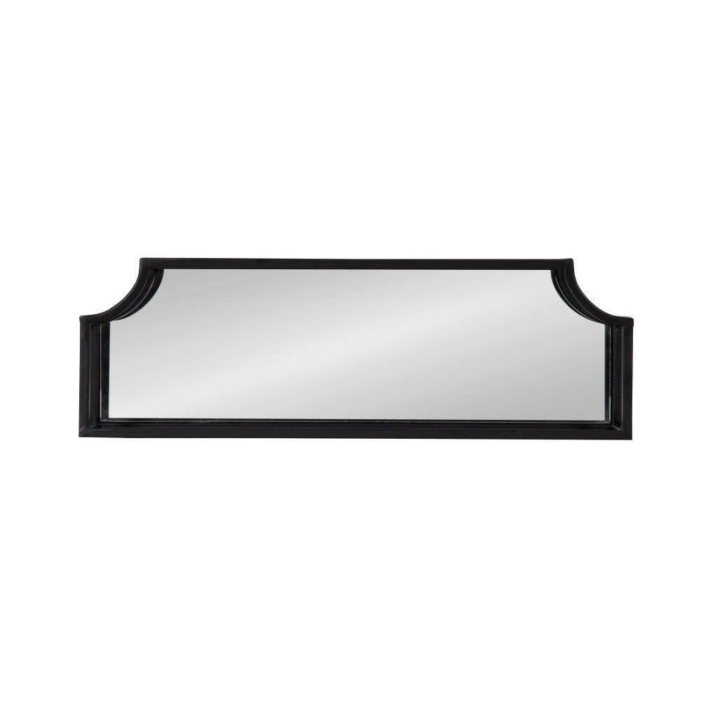 Kate and Laurel Ciel Scalloped Metal Floating Shelf, 2 Piece, Black