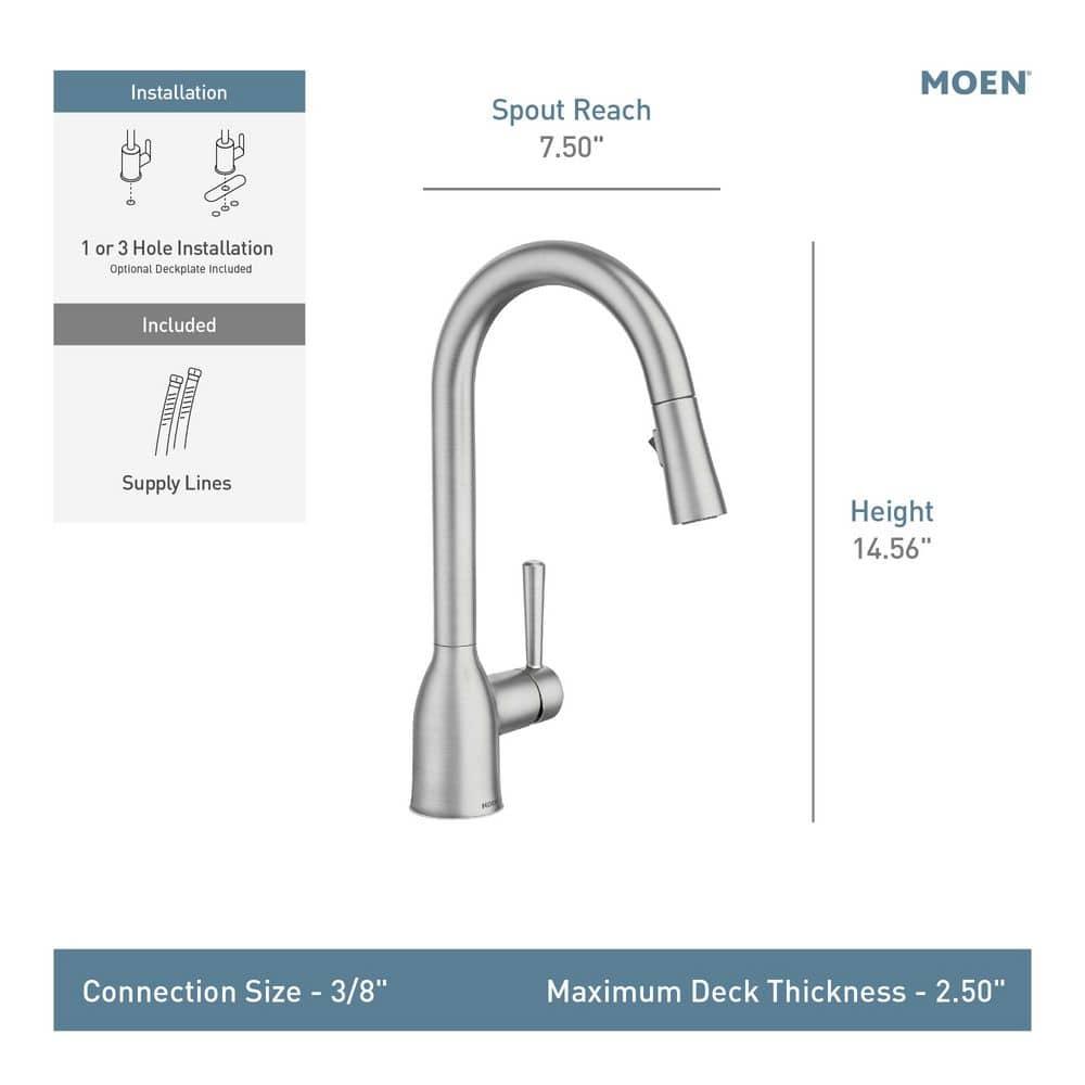 Adler Pull Down Single Handle Kitchen Faucet with Accessories