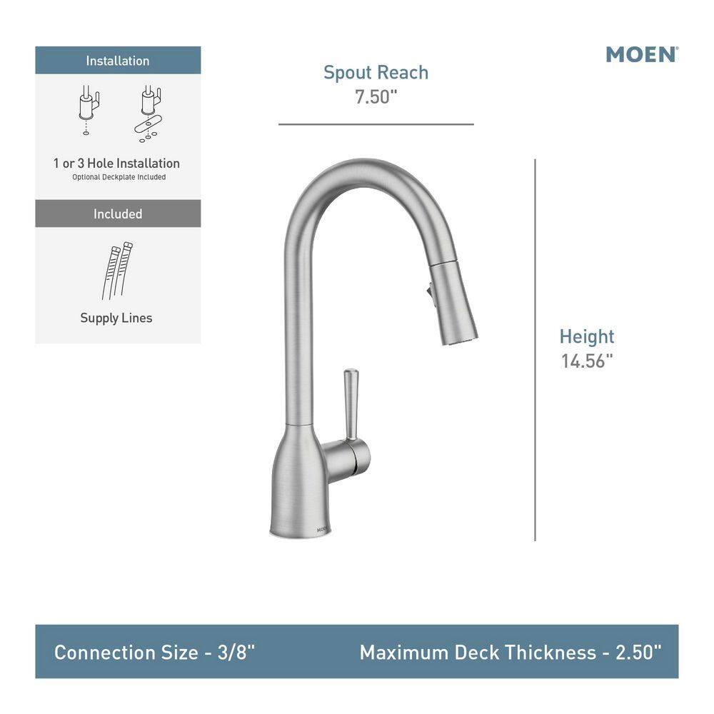 Matte Black Stainless Steel Pull-Out Spray Kitchen Faucet