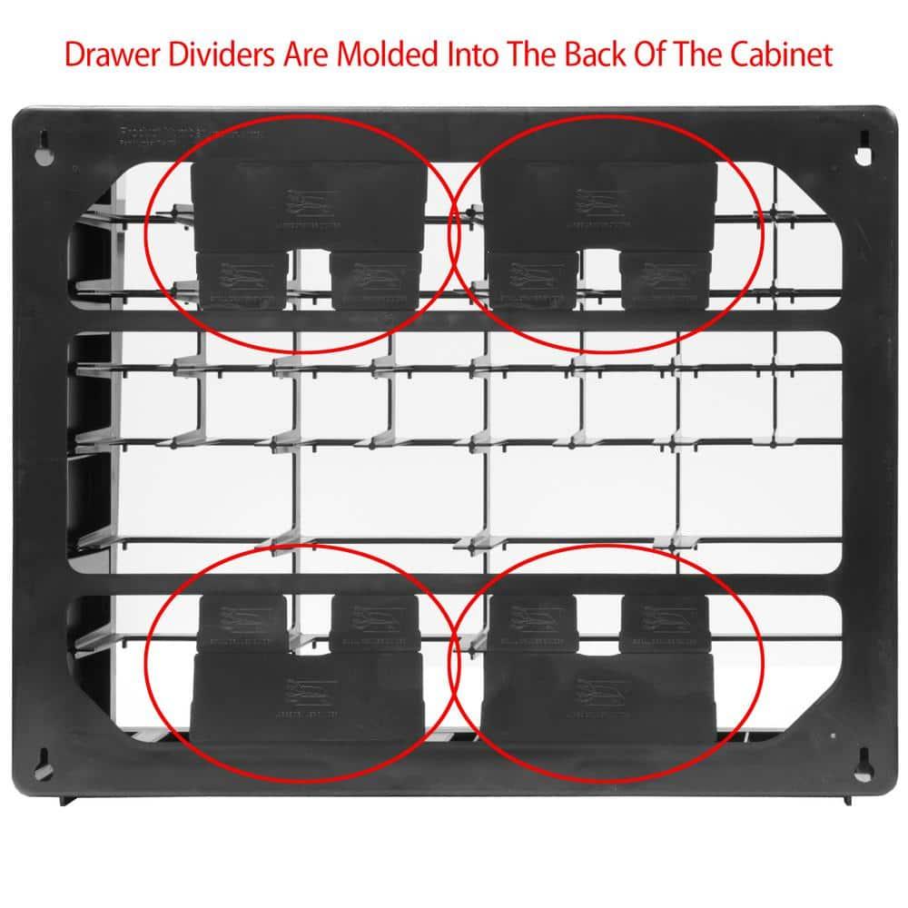 Akro-Mils 64 Drawer Plastic Cabinet Storage Organizer with Drawers for Hardware, Small Parts, Craft Supplies, Black