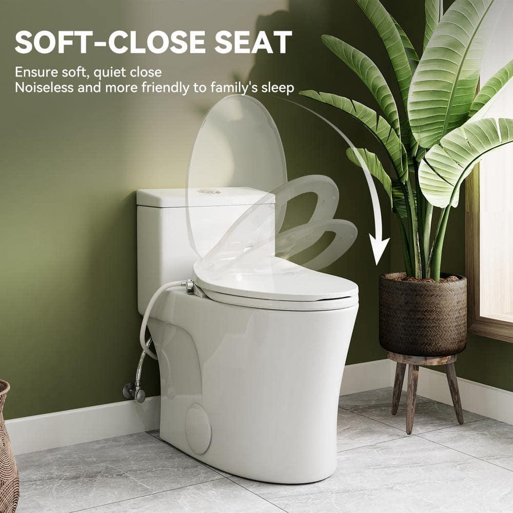 Unplugged Elongated Bidet Seat with Dual Stainless Nozzle and Adjustable Water Pressure