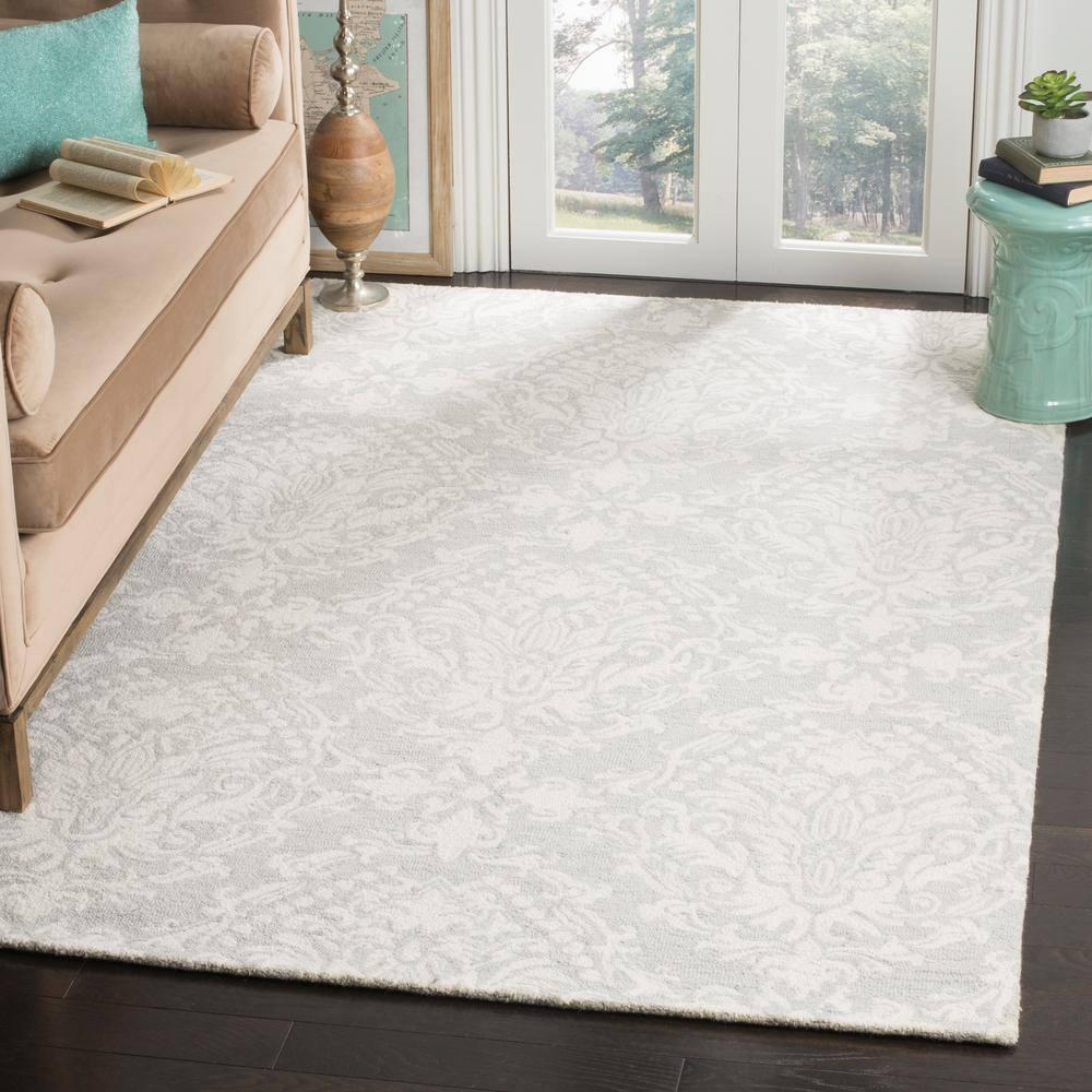 Blossom BLM107 Hand Tufted Indoor Accent Rug - Sage/Ivory - 3'x5' - Safavieh