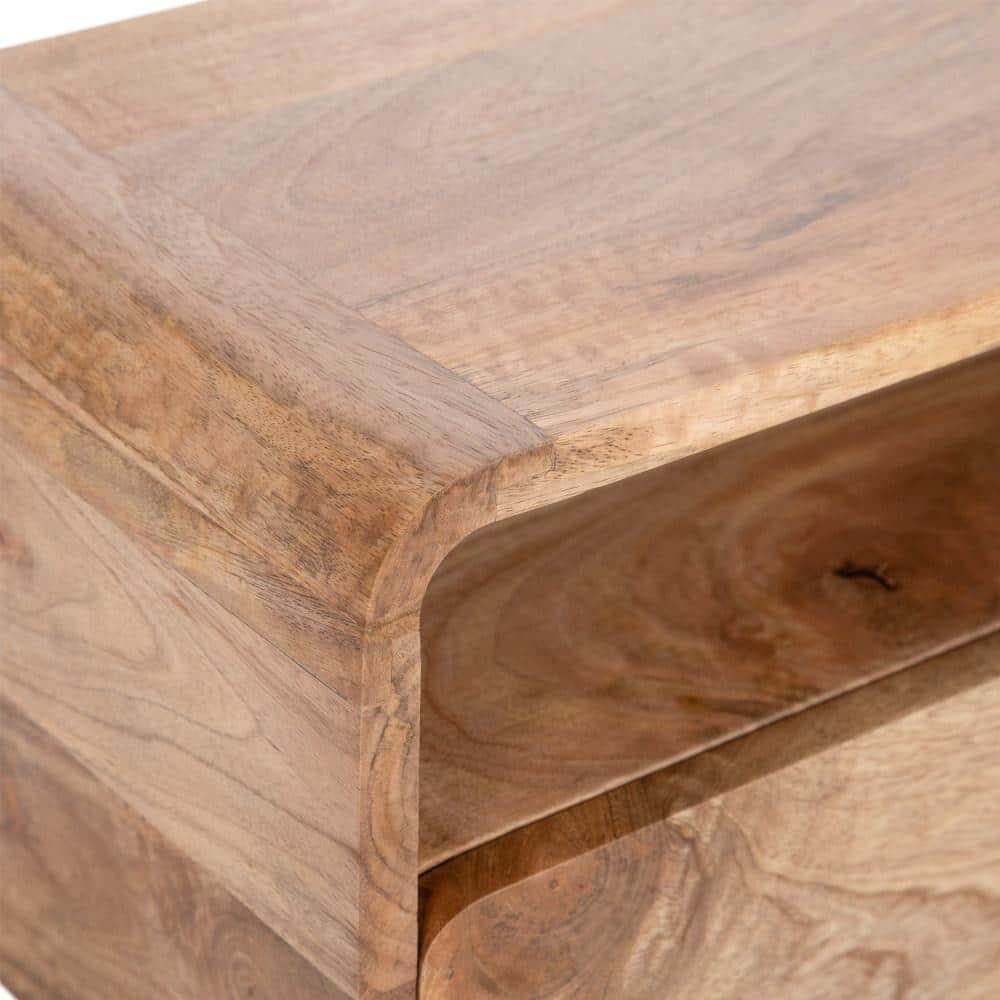 Kate and Laurel Kato Rectangle Wood Floating Side Table, 18x10x9, Natural