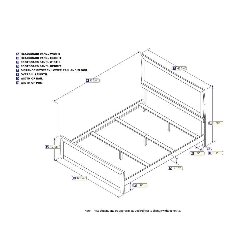Metro Queen Size Bed with Matching Footboard & Charging Station in Espresso
