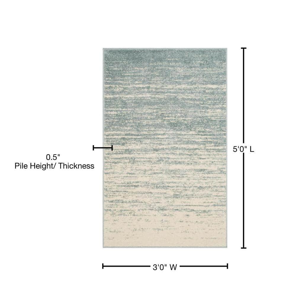 Adirondack ADR113 Machine Made Indoor Accent Rug - Slate/Cream - 3'x5' - Safavieh