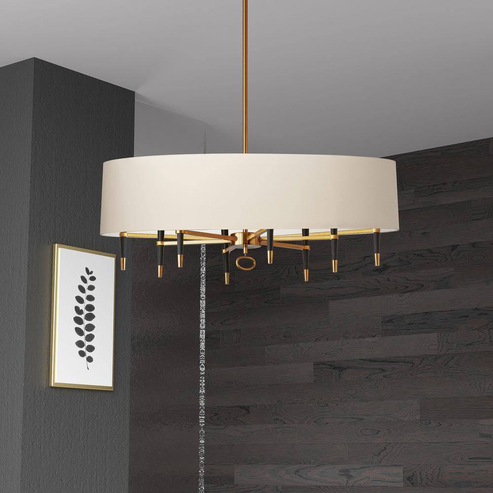 Dainolite - Langford - 8 Light Pendant with Drum Shade-Vintage Bronze