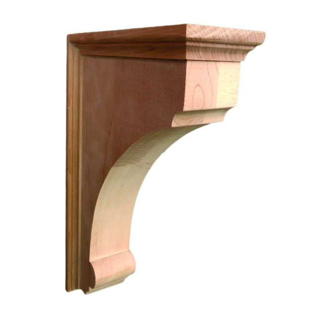 Architectural Products by Outwater L.L.C. 10 in x 2-1/8 in x 7 in Unfinished Small Solid Traditional Plain Wood Backet Corbel