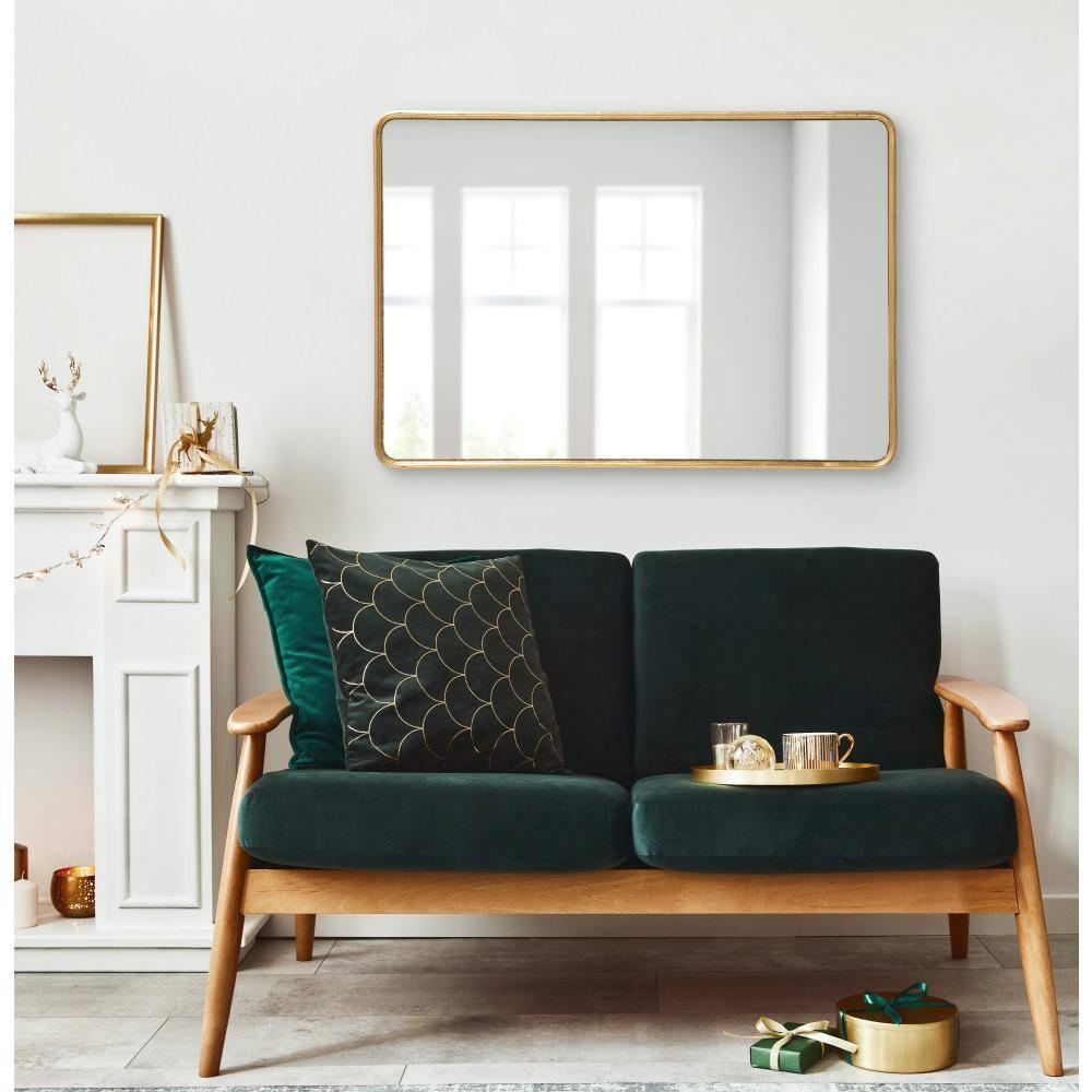Kate and Laurel Caskill MDF Rectangle Mirror, 24x36, Gold