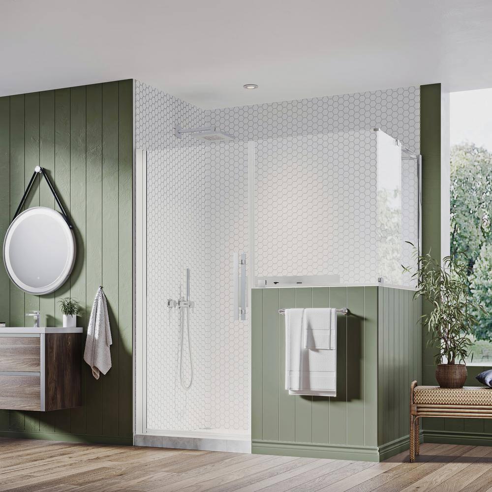 Endless Pasadena 58" W x 72" H Buttress Corner Shower Kit, Door, Panel