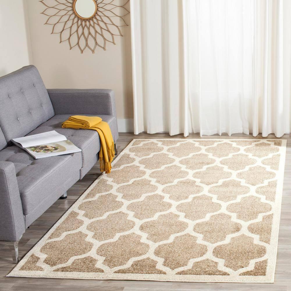 Amherst AMT420 Power Loomed Indoor Area Rug - Wheat/Beige - 4'x6' - Safavieh