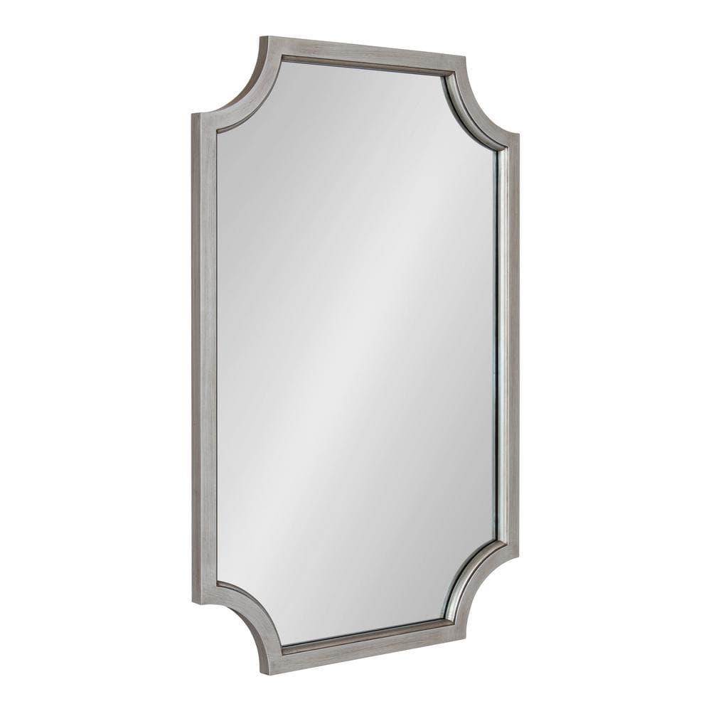 Kate and Laurel Hogan Scalloped MDF Scallop Mirror, 24x36, Silver