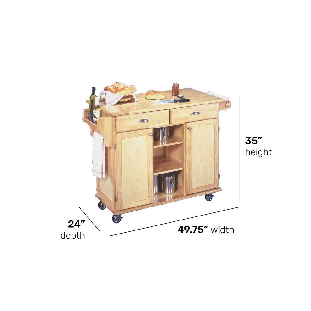 Homestyles General Line Wood Rolling Kitchen Cart in Brown