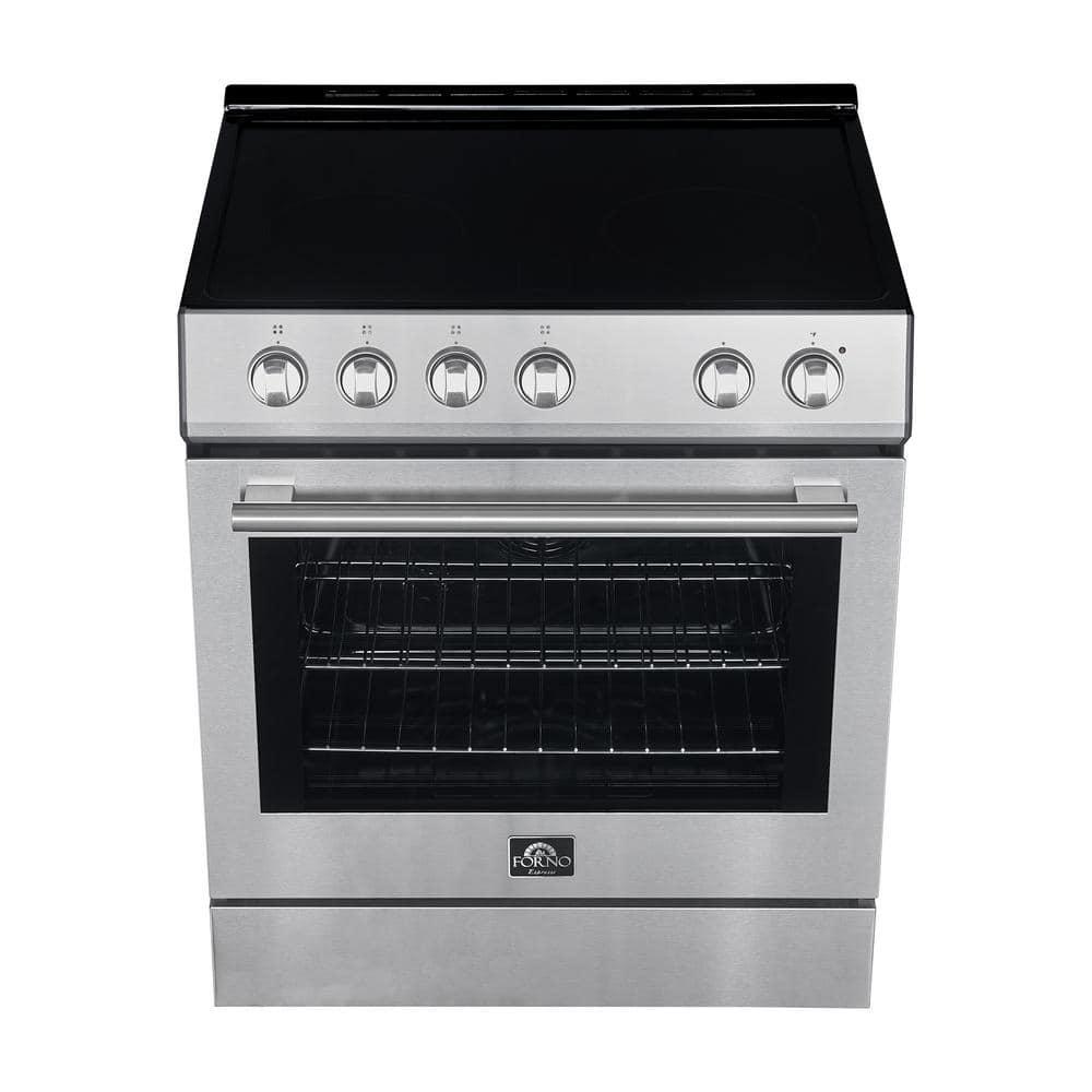 Leonardo Espresso 30-inch Slide-In Electric Range in Stainless-Steel, Black or White, 4 Elements, 7,100 Watts, 5.0 cu.ft. Oven with Convection Fan