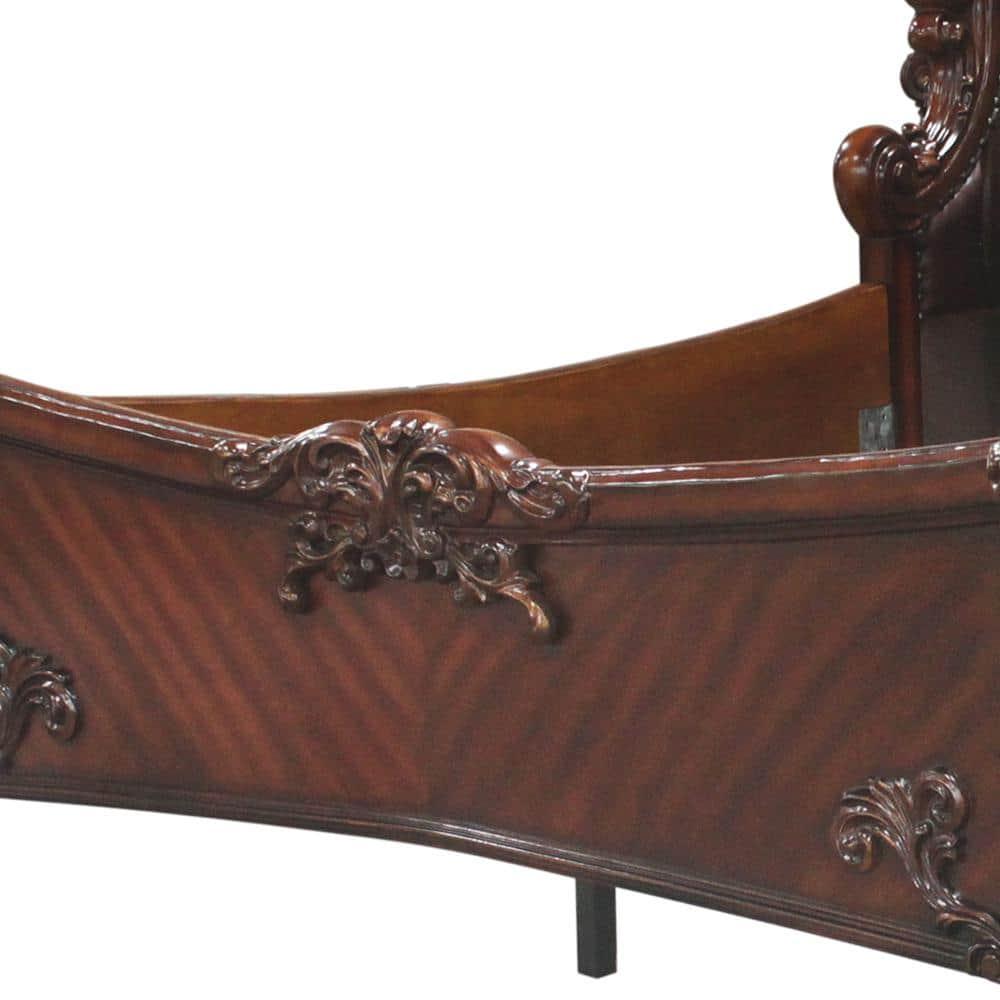 ACME Chantelle Queen Bed in Rose Gold PU & Pearl White