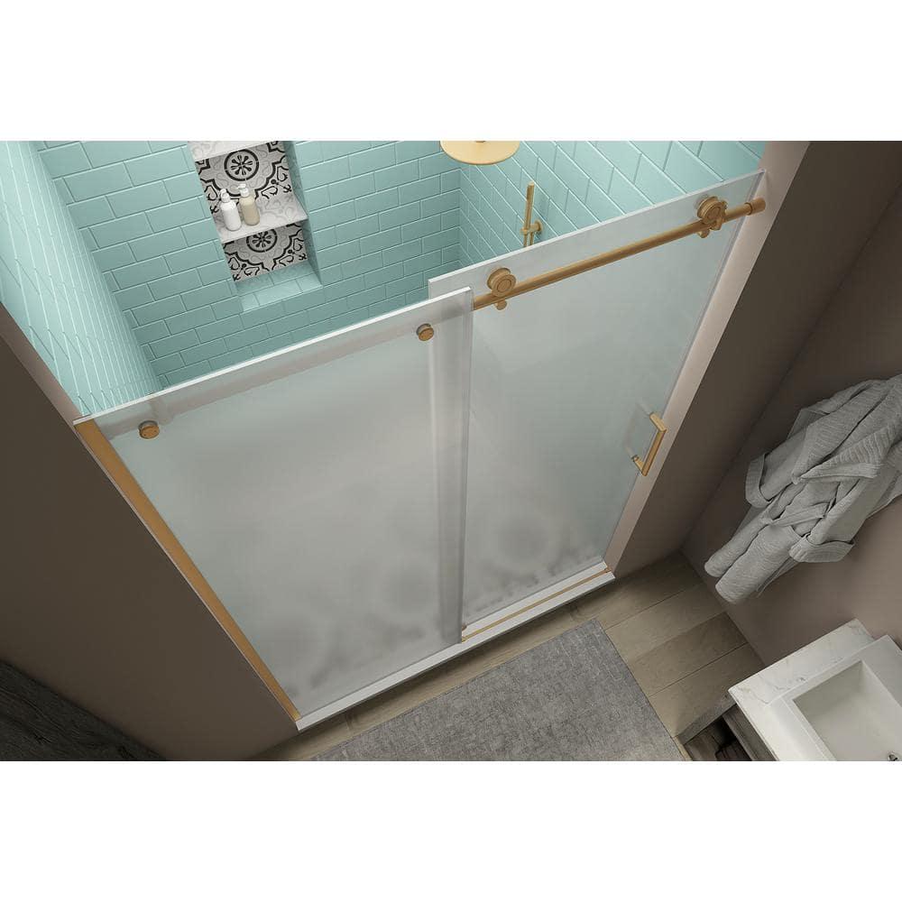 Aston Coraline XL  52" W x 80" H Single Sliding Frameless Shower Door SDR984FRUW.UC-BG-5280