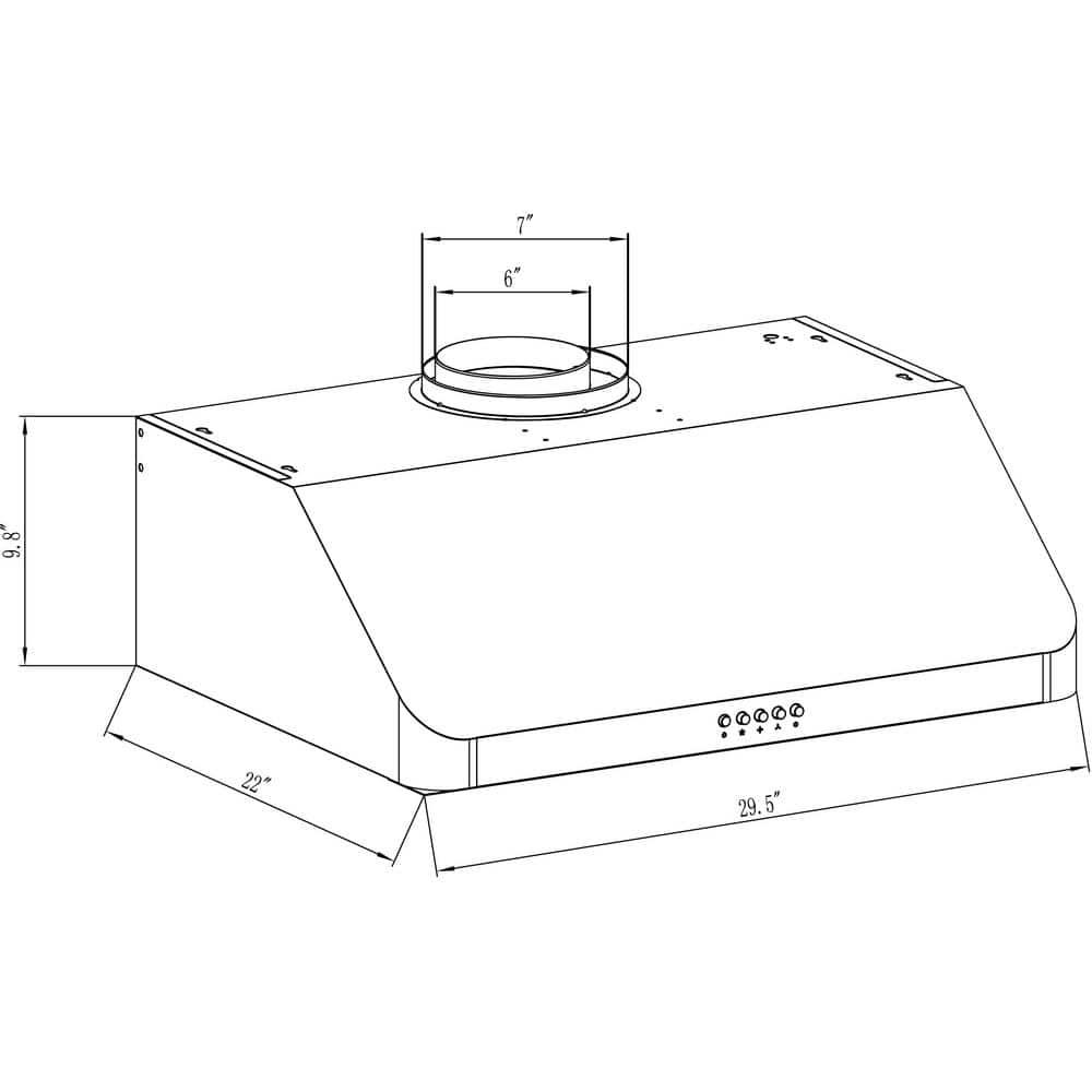 112 Series 30" 330 CFM Ducted Under Cabinet Range Hood