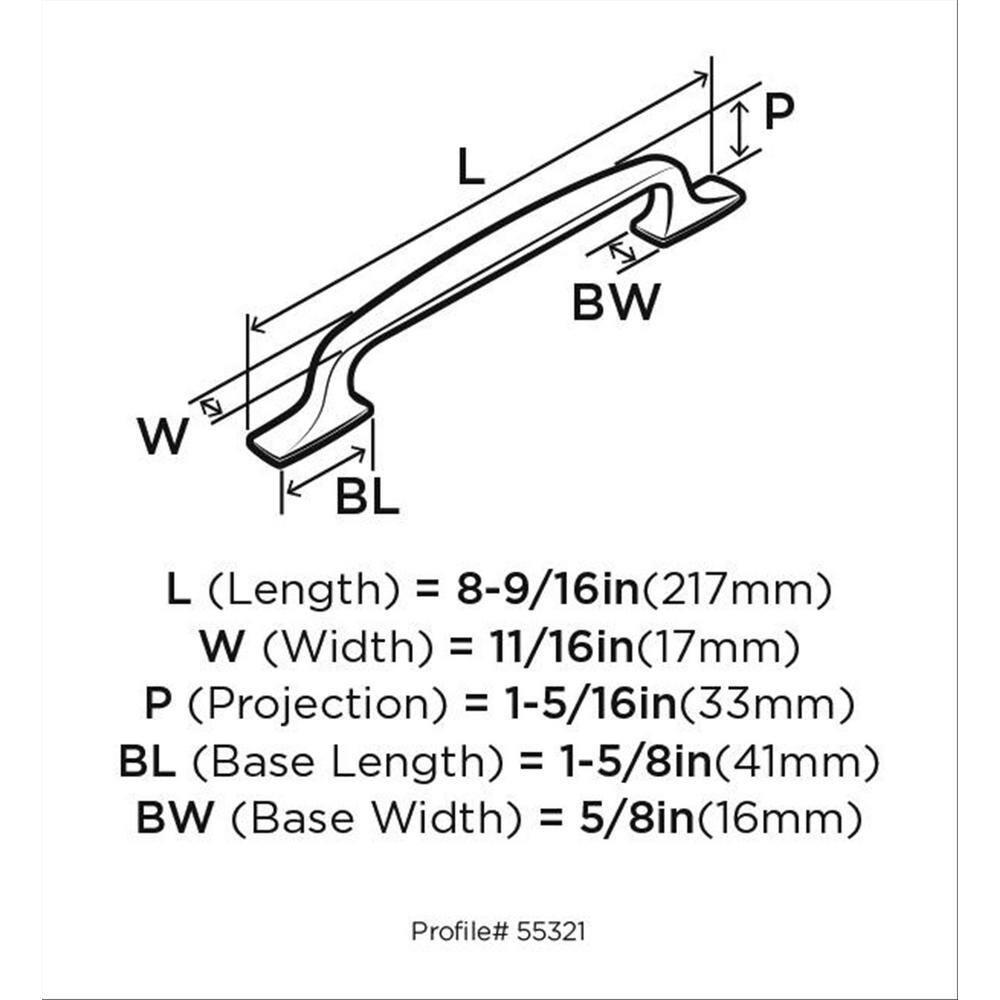 Amerock Highland Ridge 6-5/16 inch (160mm) Center-to-Center Golden Champagne Cabinet Pull