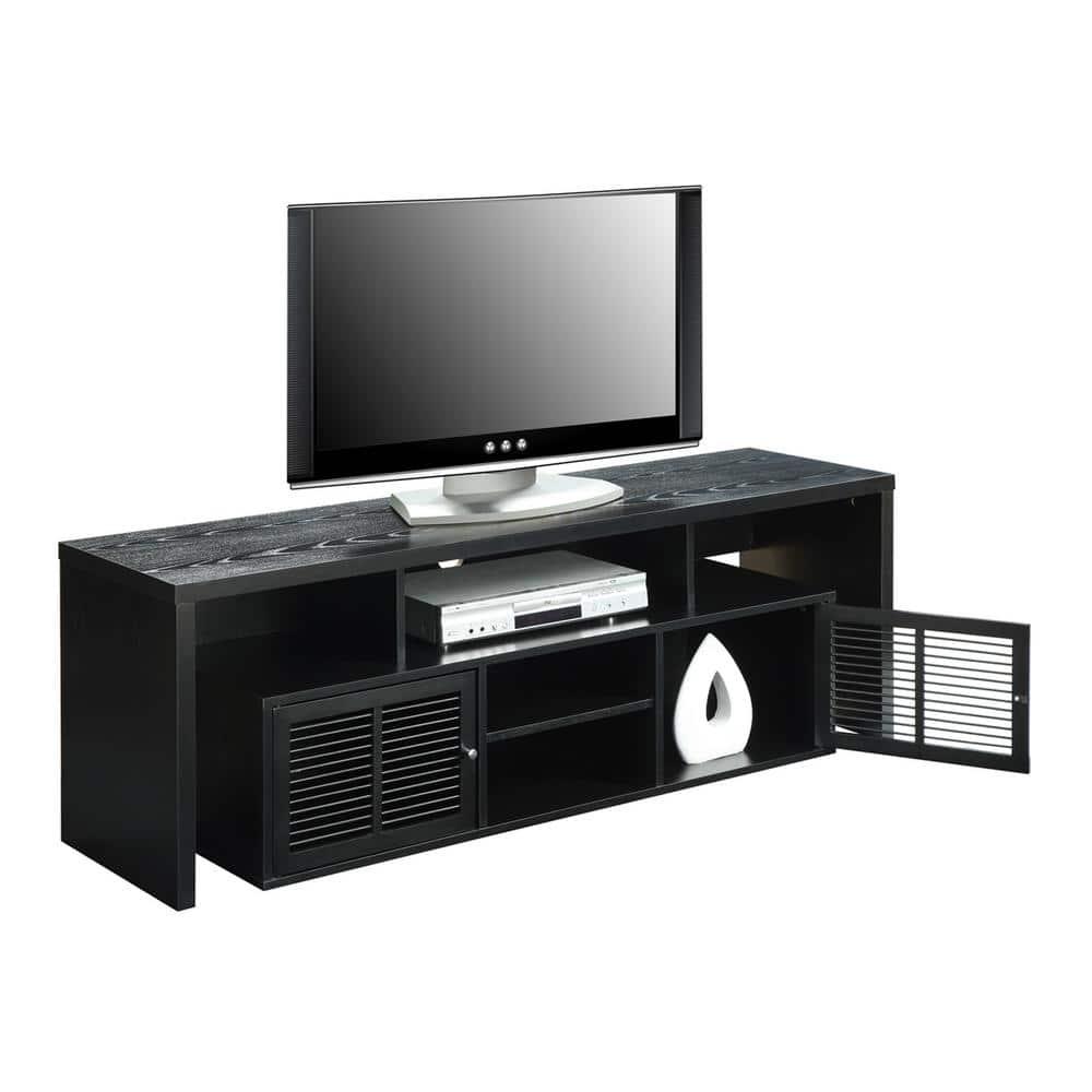 Convenience Concepts Designs2Go Lexington 59" TV Stand in Black Wood Finish