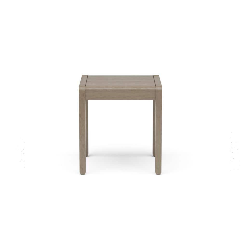 Gray Acacia Wood Outdoor End Table with Slatted Top