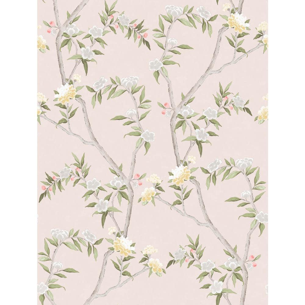 Spring Blossom Chinoiserie Floral Vine 33' L x 21" W Wallpaper Roll