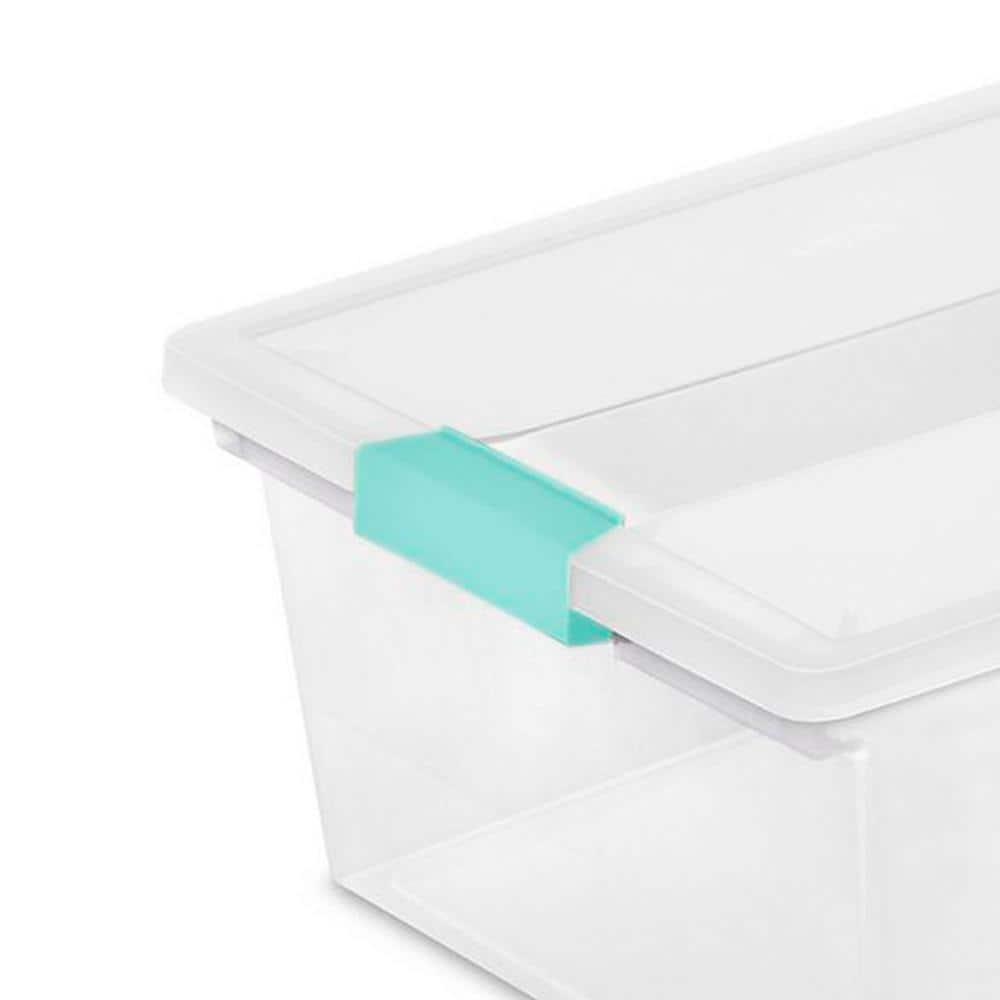 Sterilite Sterilite Plastic Stackable Storage Bin w/Clear Latch Lid (Set of 6)