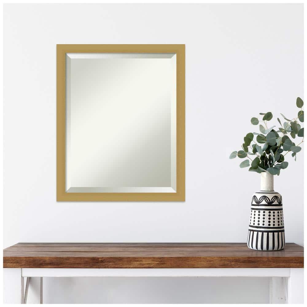 Amanti Art Grace Brushed Gold Narrow Framed Wall Mirror - 18 x 22 in