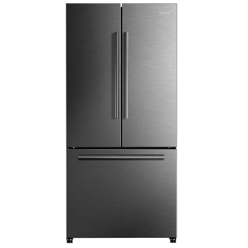 Galanz 18-Cu. ft Counter Depth 3-Door French Door Refrigerator, Stainless