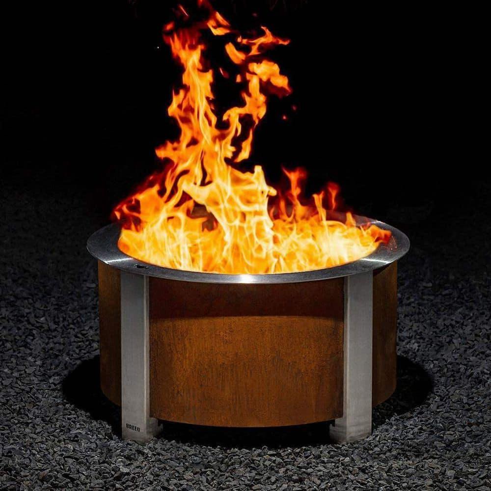 Breeo X Series 24 Corten Smokeless Fire Pit 24 in. W Corten Steel Outdoor Round Wood Fire Pit