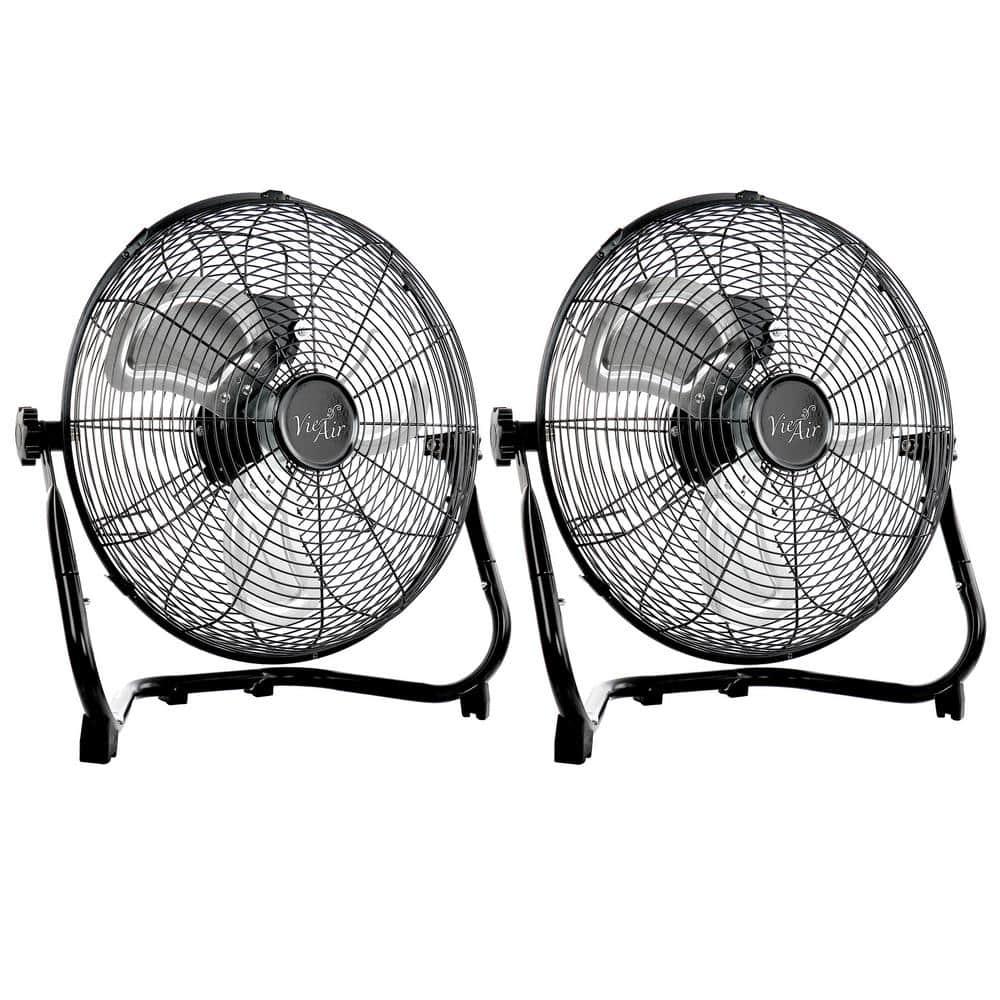 Vie Air Twin 12 Inch High Velocity All Metal Tilting 3 Speed Floor Fan
