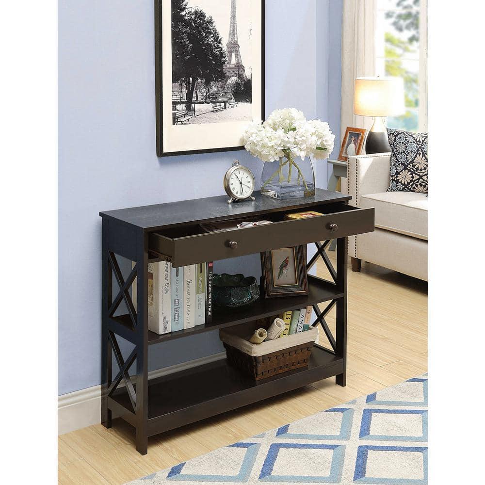 Convenience Concepts Oxford  Console Table with Drawer in Espresso Wood Finish