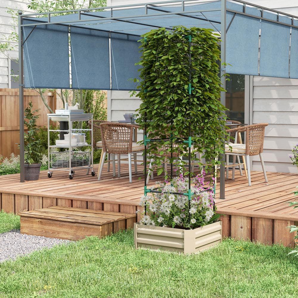 Galvanized Raised Garden Bed, 4' x 2' x 1' Metal Planter Box, for Growing Vegetables, Flowers, Herbs, Succulents, Green