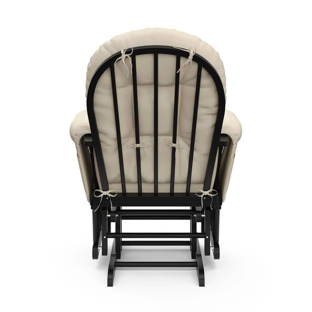 Storkcraft Hoop Infant Nursery Glider and Ottoman, Black with Beige