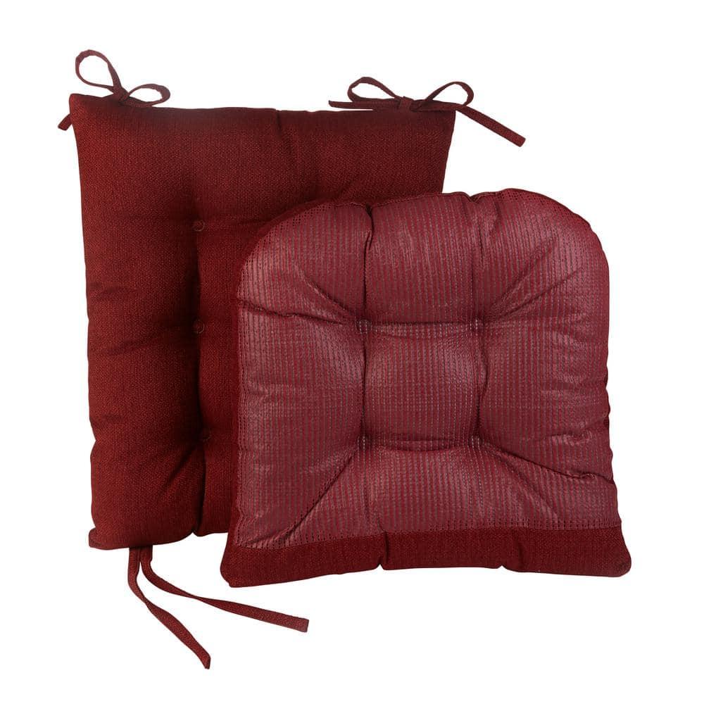 Klear Vu Gripper Non-Slip Omega 2-Piece Rocking Chair Cushion Set, Flame Red