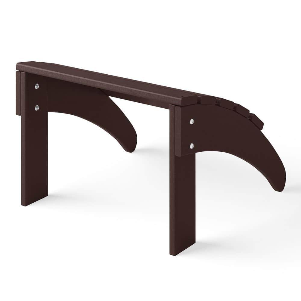 Polytrends  Laguna Hdpe All Weather Outdoor Patio Foldable Ottoman Dark Brown