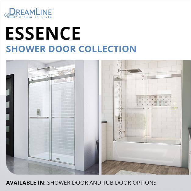 44" - 48" W 76" H Reversible Semi-Frameless Shower Door with ClearMax Technology