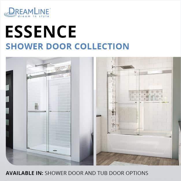 44" - 48" W 76" H Reversible Semi-Frameless Shower Door with ClearMax Technology