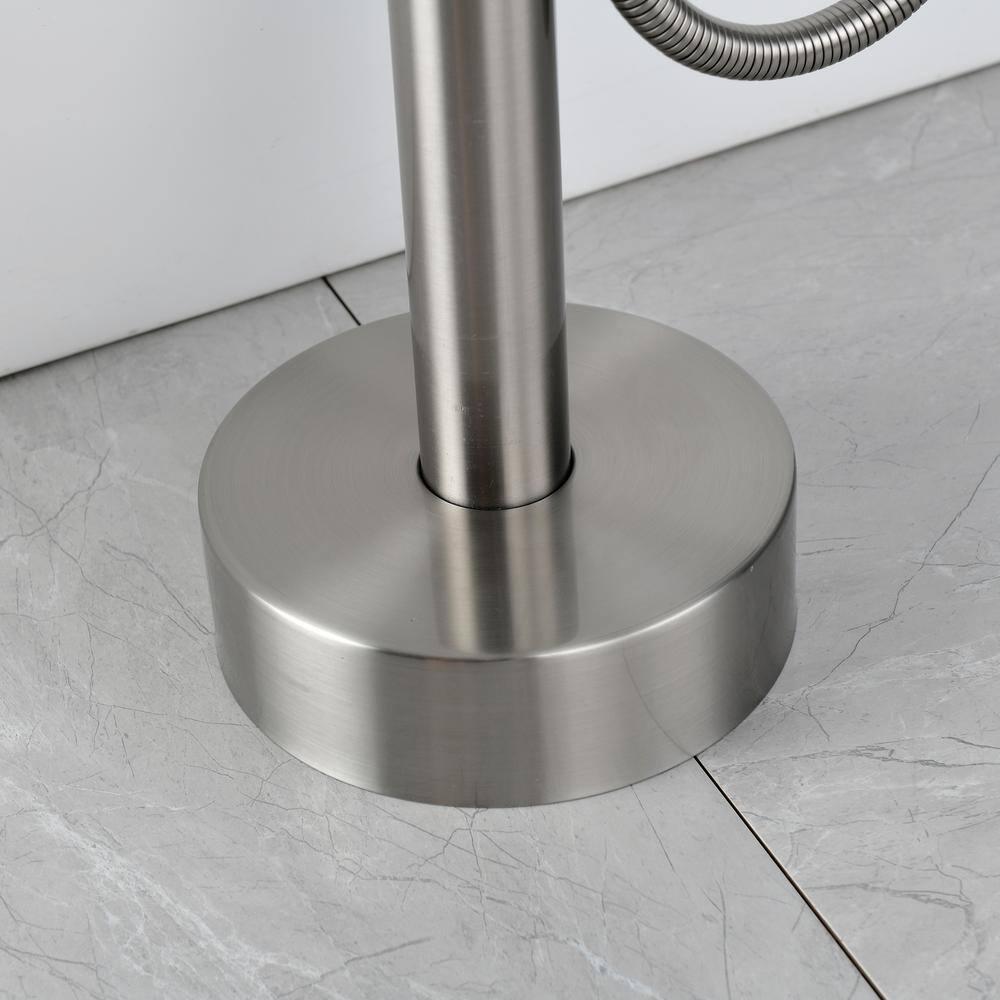 Double Handle Floor Mounted Freestanding Tub Filler With Handshower