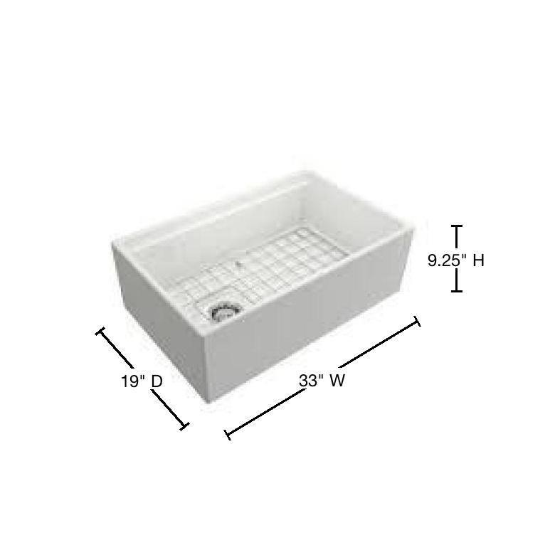 33" L x 19" W Apron Quartz Kitchen Sink