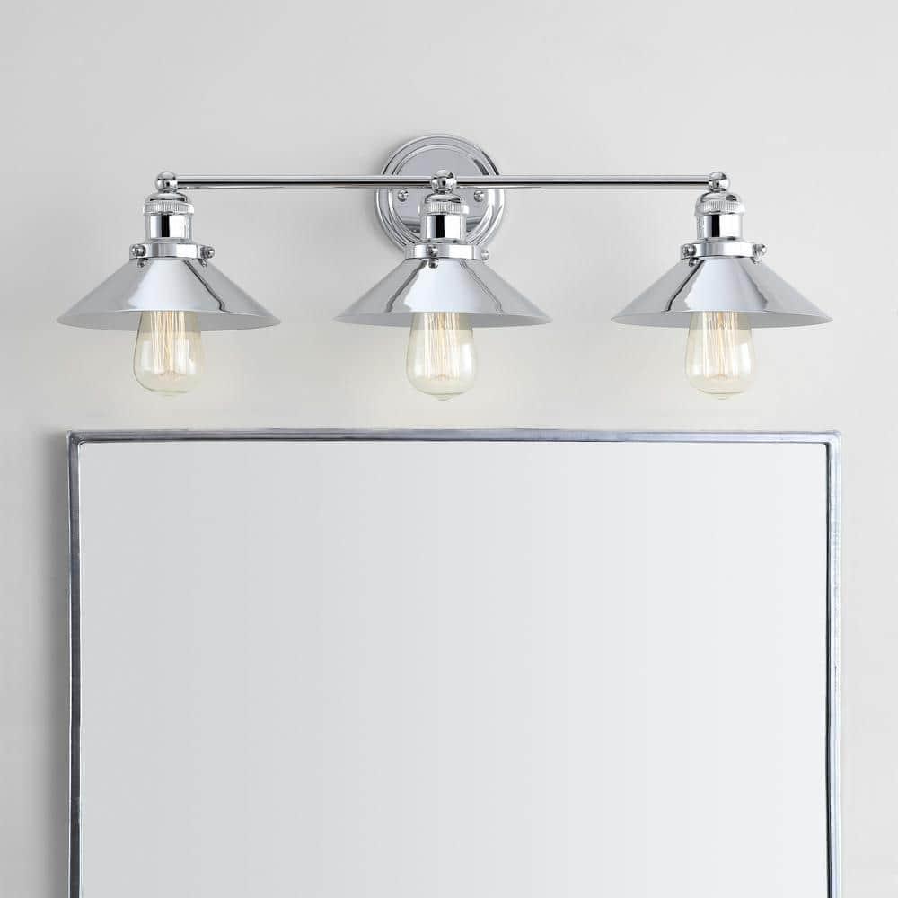 June 26.5 in. 3-Light Metal Chrome Vanity Light