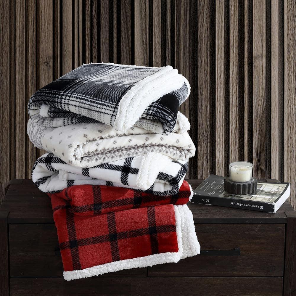 Eddie Bauer Eddie Bauer Printed Plush Fleece/Sherpa Throw Blankets