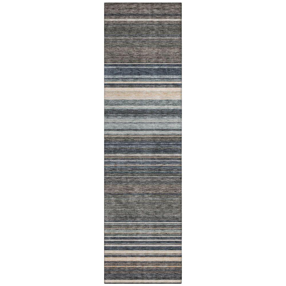 Addison Rugs Chantille Indoor/Outdoor Transitional Geometric, Abstract Taupe Washable Runner Rug, 2'3" x 7'6"
