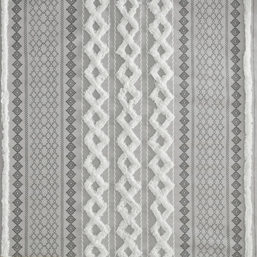 INK+IVY Imani 100% Cotton Printed Shower Curtain with Chenille